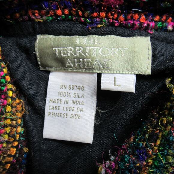 Vtg The Territory Ahead Jacket Womens Large Multicolor Woven Boho Hipster Blazer - Picture 6 of 7